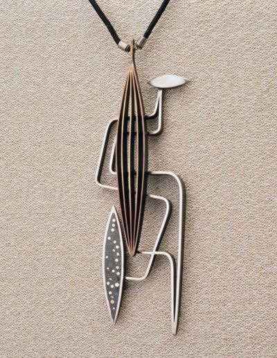 pendant/necklace: copper, silver, mixed media