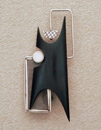 pin: silver, ebony, steel